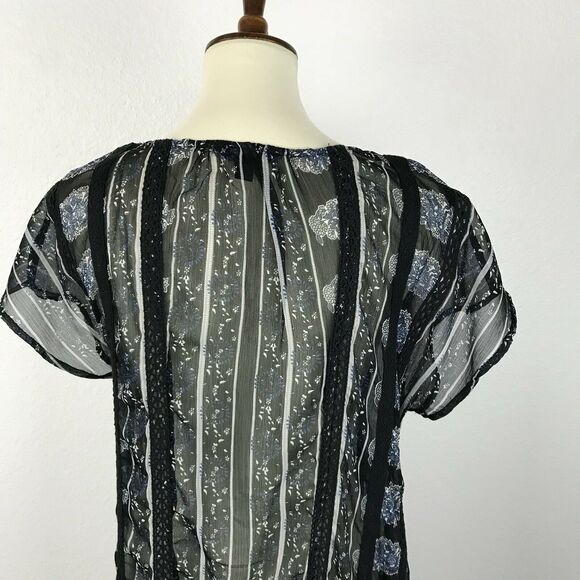 Lucky Brand Sheer Floral Crochet Trim Coverup Dress - Picture 8 of 9